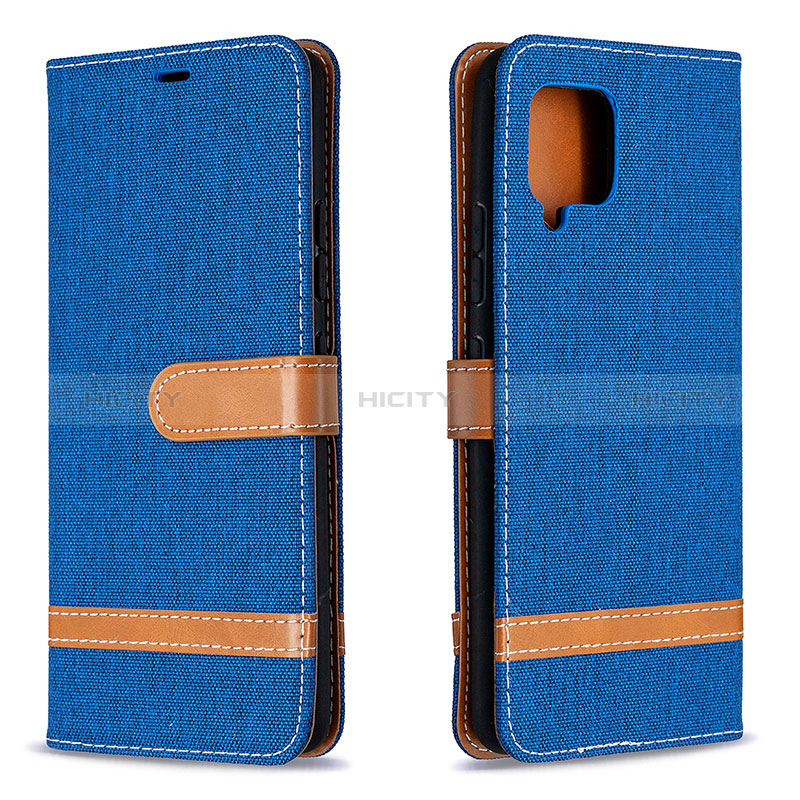 Custodia Portafoglio In Pelle Cover con Supporto B16F per Samsung Galaxy A42 5G Blu