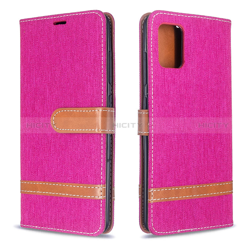 Custodia Portafoglio In Pelle Cover con Supporto B16F per Samsung Galaxy A51 4G Rosa Caldo