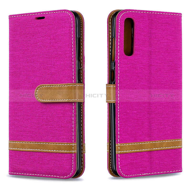 Custodia Portafoglio In Pelle Cover con Supporto B16F per Samsung Galaxy A70 Rosa Caldo