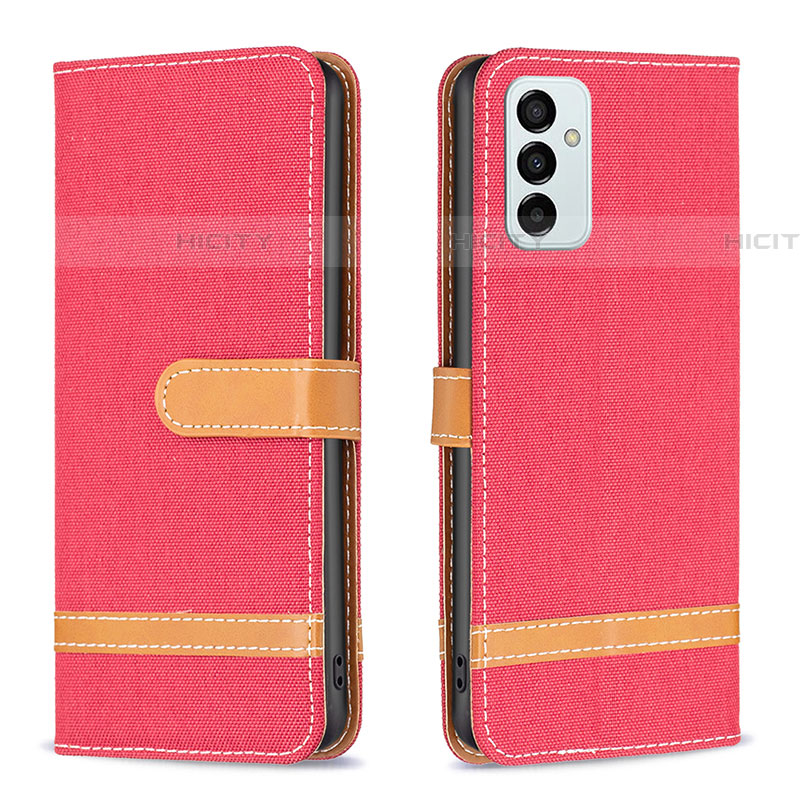 Custodia Portafoglio In Pelle Cover con Supporto B16F per Samsung Galaxy F23 5G Rosso