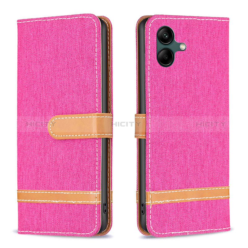 Custodia Portafoglio In Pelle Cover con Supporto B16F per Samsung Galaxy M04 Rosa Caldo