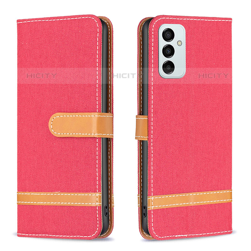 Custodia Portafoglio In Pelle Cover con Supporto B16F per Samsung Galaxy M23 5G Rosso