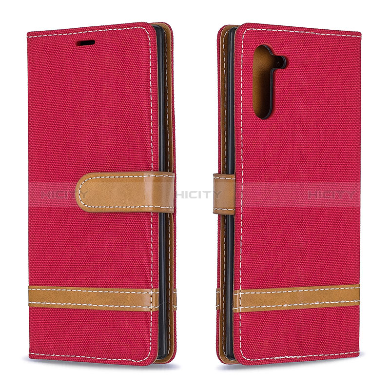 Custodia Portafoglio In Pelle Cover con Supporto B16F per Samsung Galaxy Note 10 5G Rosso