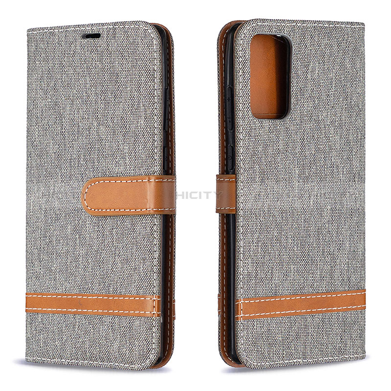 Custodia Portafoglio In Pelle Cover con Supporto B16F per Samsung Galaxy Note 20 5G Grigio