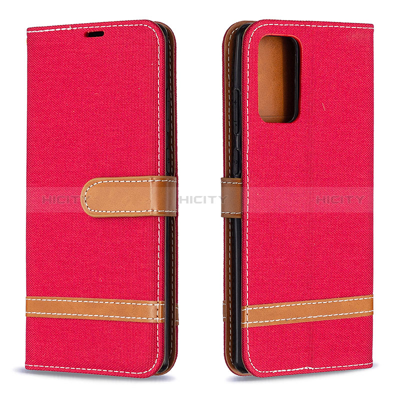 Custodia Portafoglio In Pelle Cover con Supporto B16F per Samsung Galaxy Note 20 5G Rosso