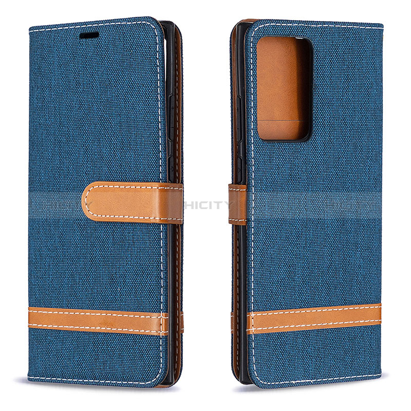 Custodia Portafoglio In Pelle Cover con Supporto B16F per Samsung Galaxy Note 20 Ultra 5G Blu Notte