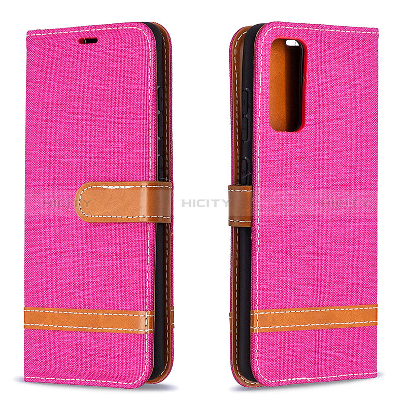 Custodia Portafoglio In Pelle Cover con Supporto B16F per Samsung Galaxy S20 FE 5G Rosa Caldo