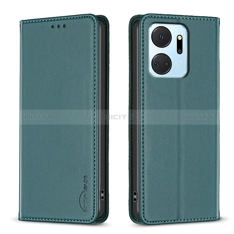 Custodia Portafoglio In Pelle Cover con Supporto B17F per Huawei Honor X7a Verde
