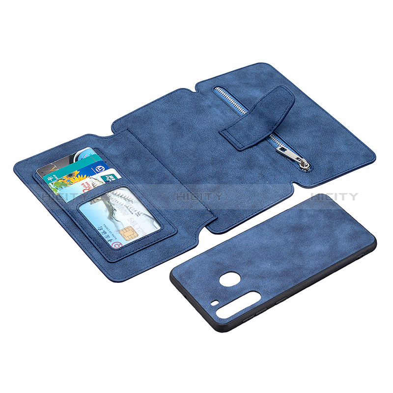 Custodia Portafoglio In Pelle Cover con Supporto B18F per Samsung Galaxy A21
