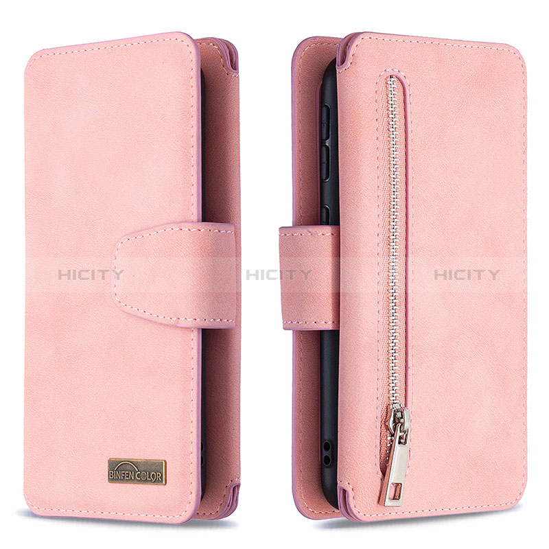 Custodia Portafoglio In Pelle Cover con Supporto B18F per Samsung Galaxy A40 Oro Rosa