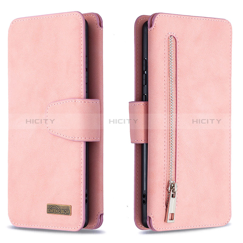 Custodia Portafoglio In Pelle Cover con Supporto B18F per Samsung Galaxy Note 20 5G Oro Rosa