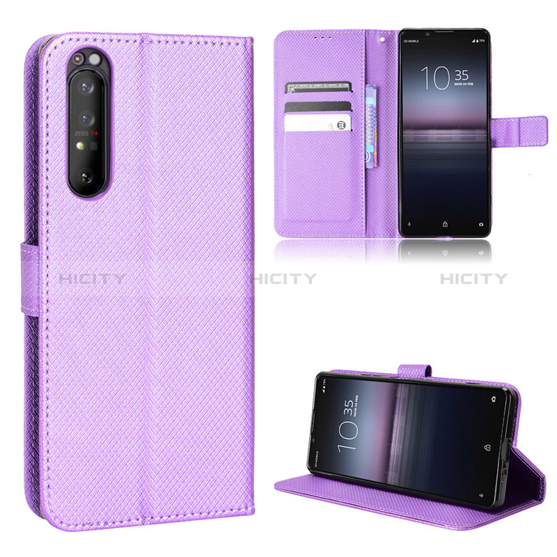 Custodia Portafoglio In Pelle Cover con Supporto BY1 per Sony Xperia 1 II