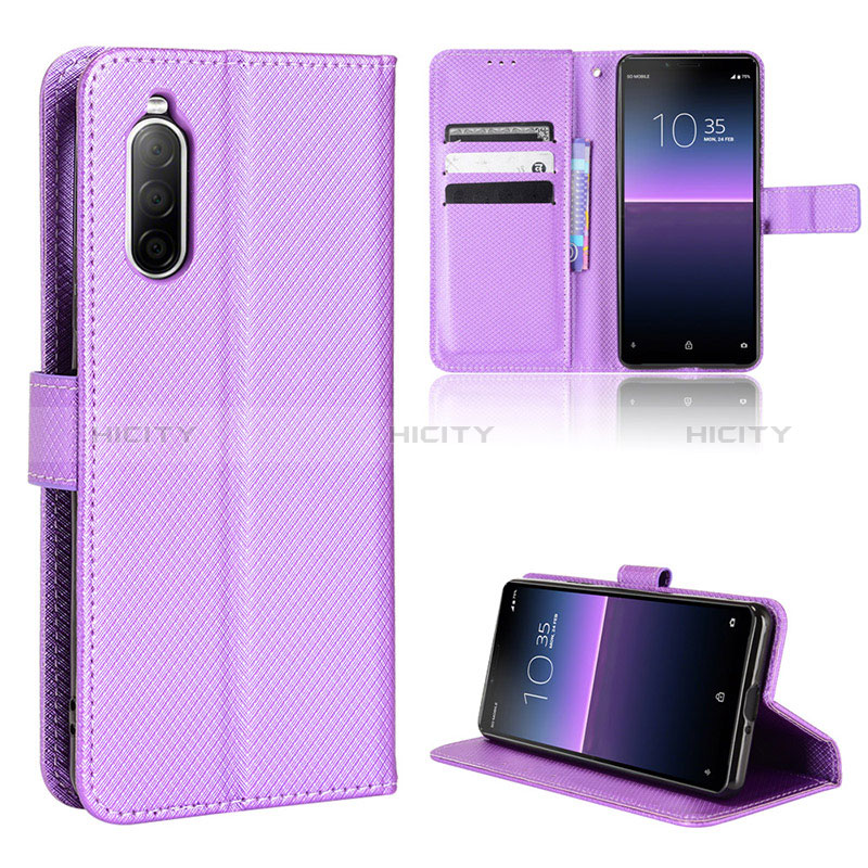 Custodia Portafoglio In Pelle Cover con Supporto BY1 per Sony Xperia 10 II