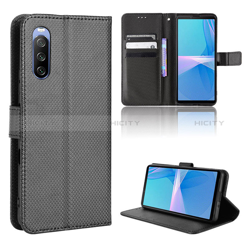 Custodia Portafoglio In Pelle Cover con Supporto BY1 per Sony Xperia 10 III