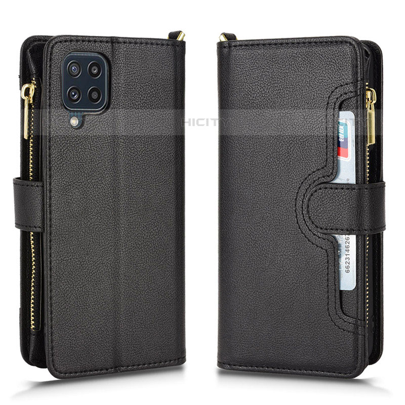 Custodia Portafoglio In Pelle Cover con Supporto BY2 per Samsung Galaxy M22 4G Nero