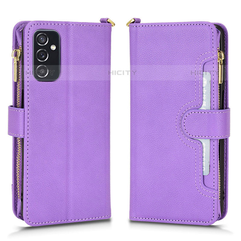 Custodia Portafoglio In Pelle Cover con Supporto BY2 per Samsung Galaxy M52 5G Viola