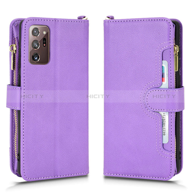 Custodia Portafoglio In Pelle Cover con Supporto BY2 per Samsung Galaxy Note 20 Ultra 5G Viola