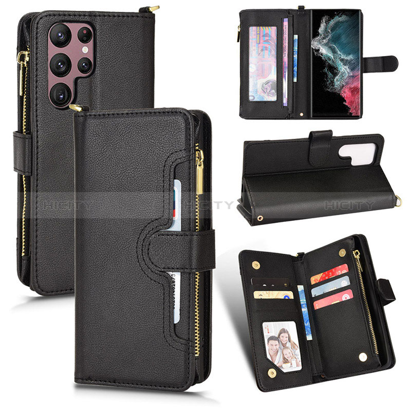 Custodia Portafoglio In Pelle Cover con Supporto BY2 per Samsung Galaxy S22 Ultra 5G