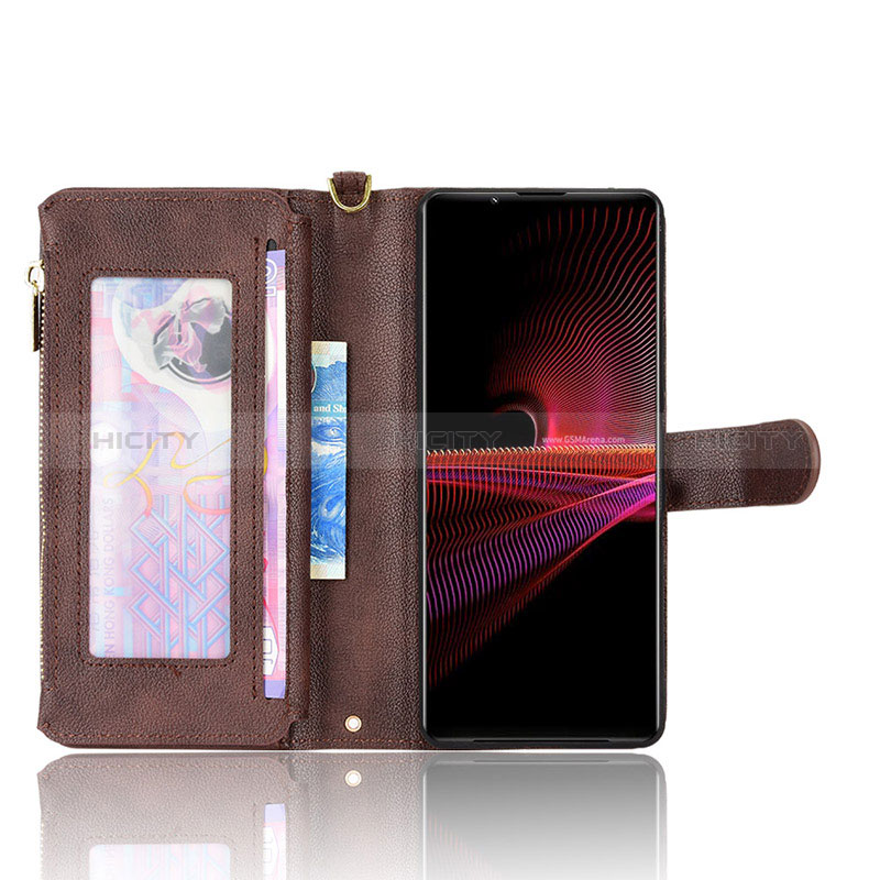 Custodia Portafoglio In Pelle Cover con Supporto BY2 per Sony Xperia 10 V