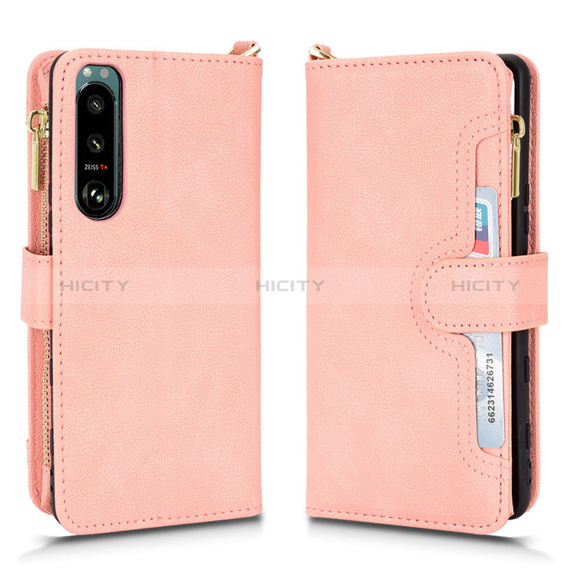 Custodia Portafoglio In Pelle Cover con Supporto BY2 per Sony Xperia 5 III