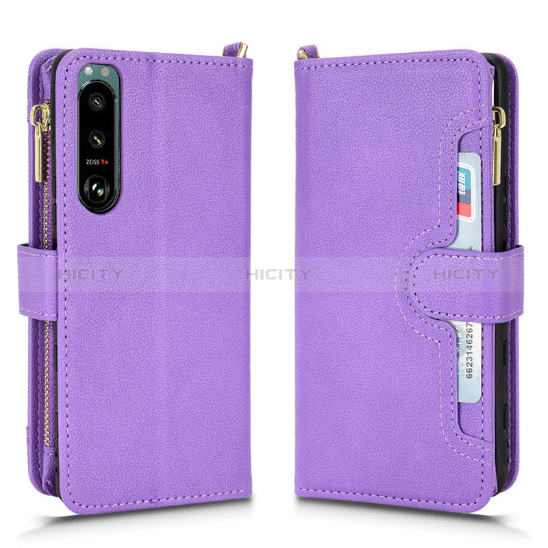 Custodia Portafoglio In Pelle Cover con Supporto BY2 per Sony Xperia 5 III