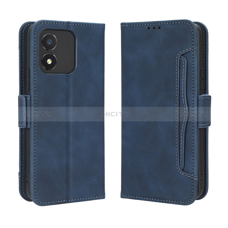 Custodia Portafoglio In Pelle Cover con Supporto BY3 per Huawei Honor X5 Blu