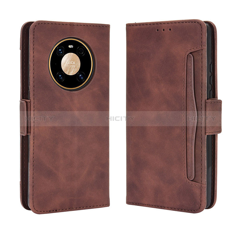 Custodia Portafoglio In Pelle Cover con Supporto BY3 per Huawei Mate 40 Pro Marrone