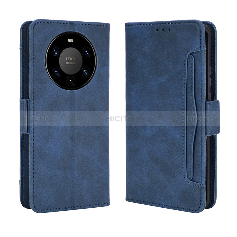 Custodia Portafoglio In Pelle Cover con Supporto BY3 per Huawei Mate 40 Pro+ Plus Blu