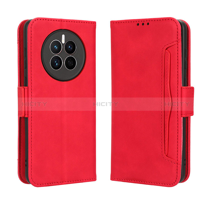 Custodia Portafoglio In Pelle Cover con Supporto BY3 per Huawei Mate 50E Rosso
