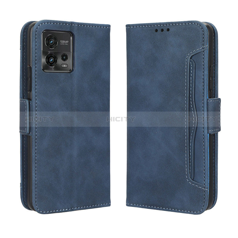 Custodia Portafoglio In Pelle Cover con Supporto BY3 per Motorola Moto G72 Blu