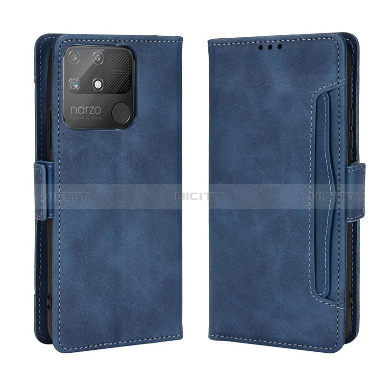 Custodia Portafoglio In Pelle Cover con Supporto BY3 per Realme Narzo 50A Blu