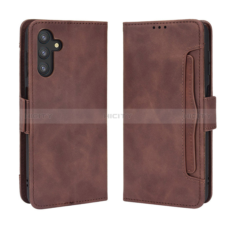 Custodia Portafoglio In Pelle Cover con Supporto BY3 per Samsung Galaxy A04s Marrone