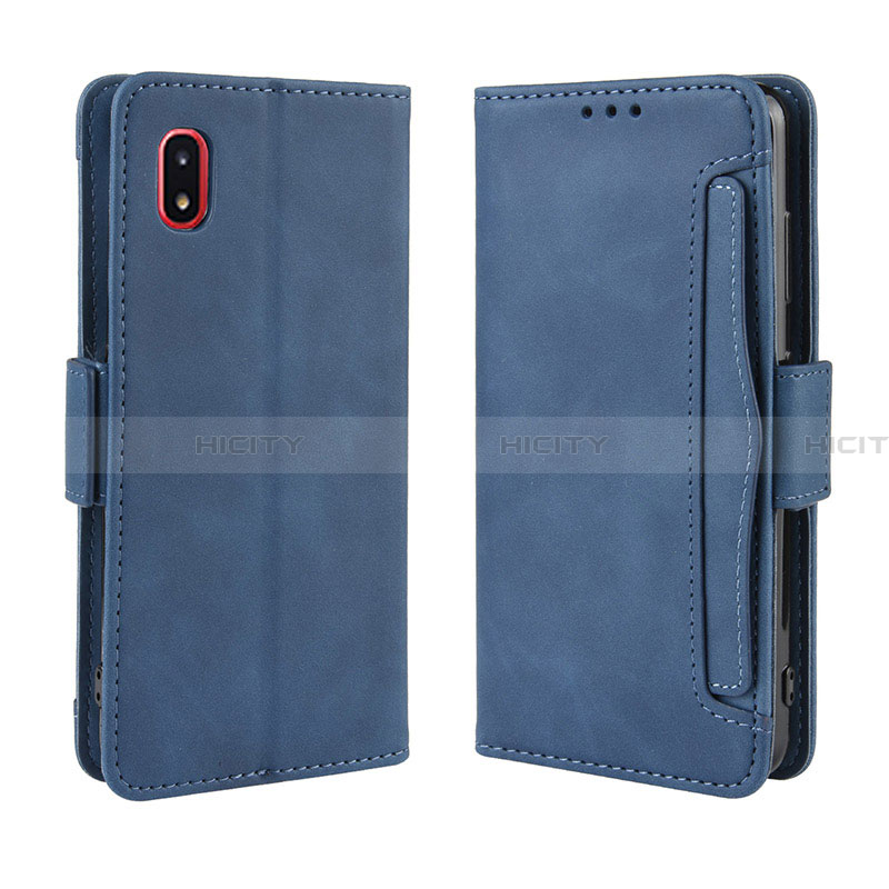 Custodia Portafoglio In Pelle Cover con Supporto BY3 per Samsung Galaxy A21 SC-42A Blu