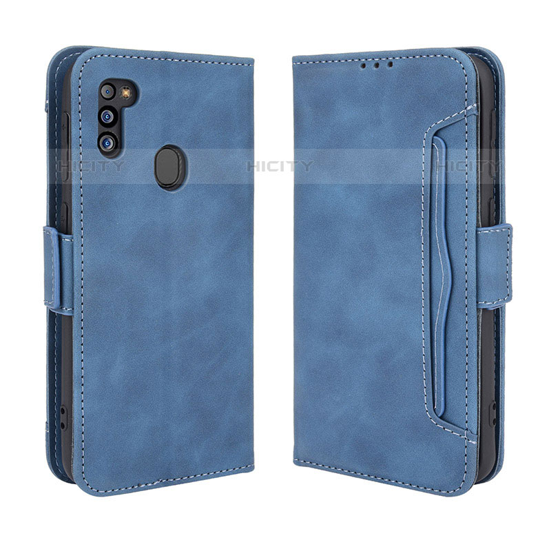 Custodia Portafoglio In Pelle Cover con Supporto BY3 per Samsung Galaxy M21 (2021) Blu