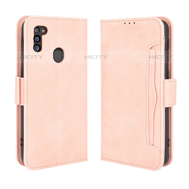 Custodia Portafoglio In Pelle Cover con Supporto BY3 per Samsung Galaxy M21 (2021) Rosa