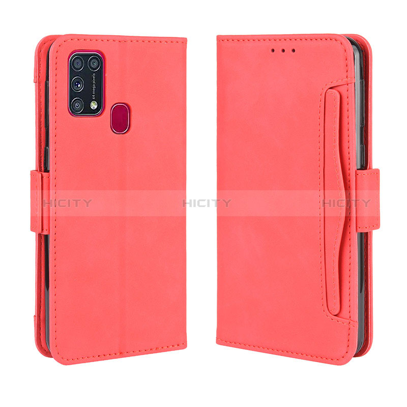 Custodia Portafoglio In Pelle Cover con Supporto BY3 per Samsung Galaxy M21s Rosso
