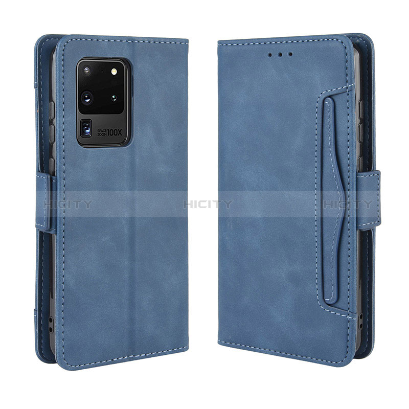 Custodia Portafoglio In Pelle Cover con Supporto BY3 per Samsung Galaxy S20 Ultra Blu