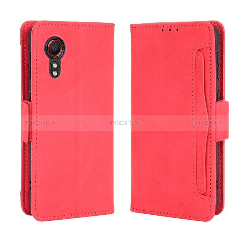 Custodia Portafoglio In Pelle Cover con Supporto BY3 per Samsung Galaxy XCover 5 SM-G525F Rosso