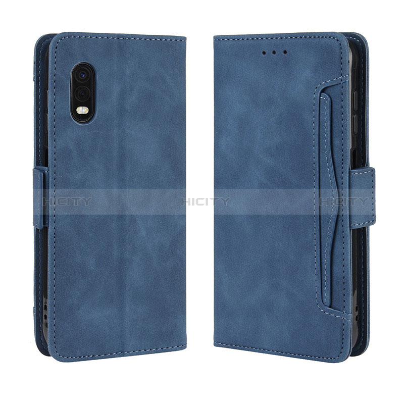 Custodia Portafoglio In Pelle Cover con Supporto BY3 per Samsung Galaxy XCover Pro Blu