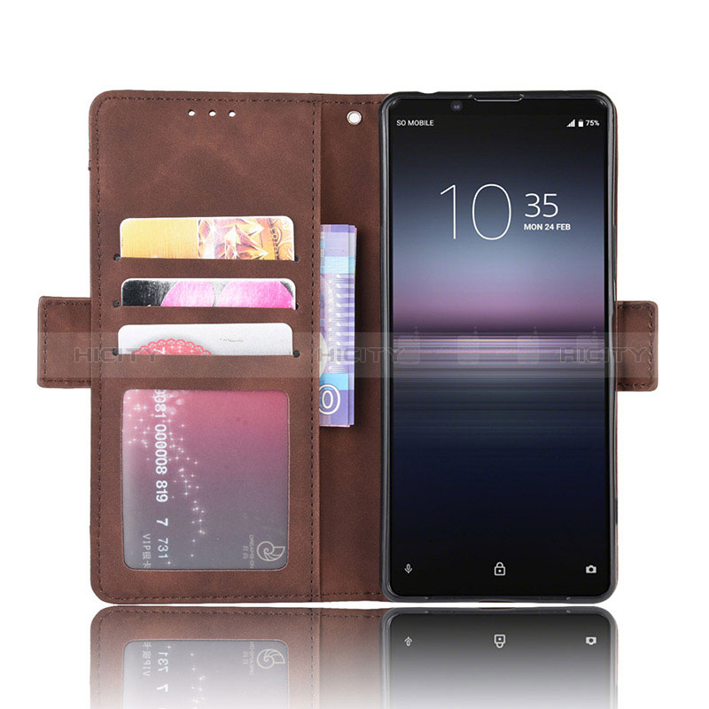 Custodia Portafoglio In Pelle Cover con Supporto BY3 per Sony Xperia 1 II