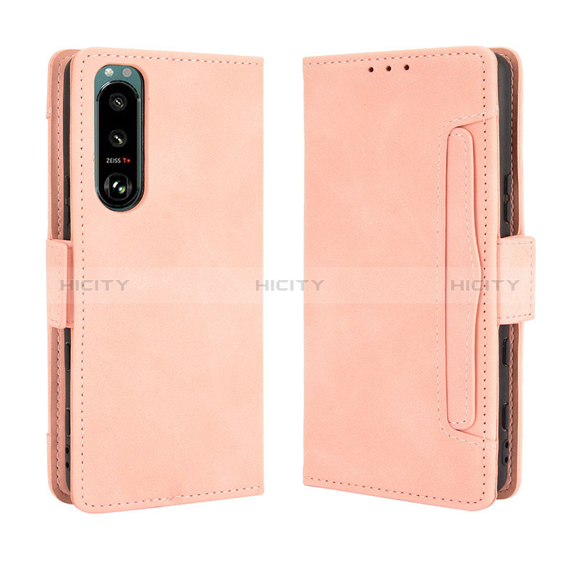 Custodia Portafoglio In Pelle Cover con Supporto BY3 per Sony Xperia 5 III