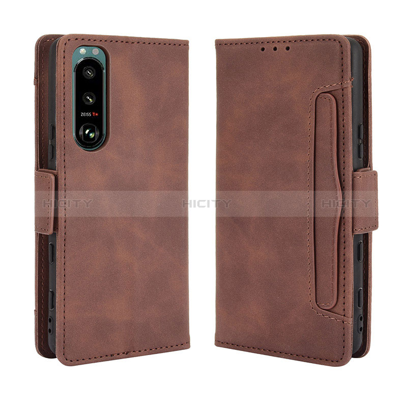 Custodia Portafoglio In Pelle Cover con Supporto BY3 per Sony Xperia 5 III