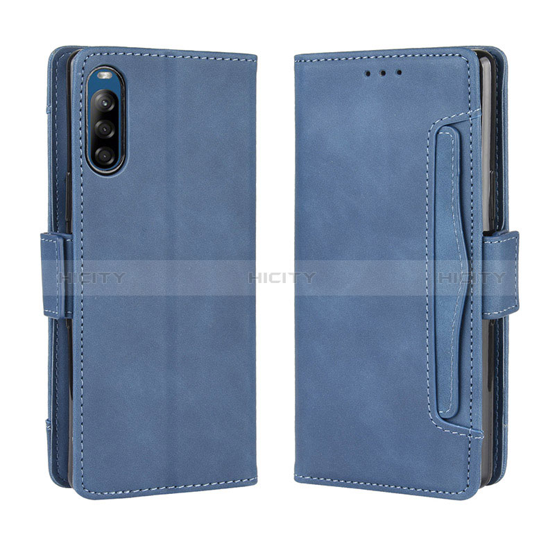 Custodia Portafoglio In Pelle Cover con Supporto BY3 per Sony Xperia L4 Blu