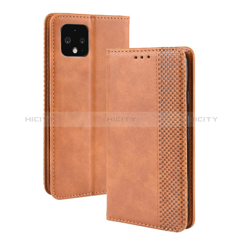 Custodia Portafoglio In Pelle Cover con Supporto BY4 per Google Pixel 4 XL Marrone