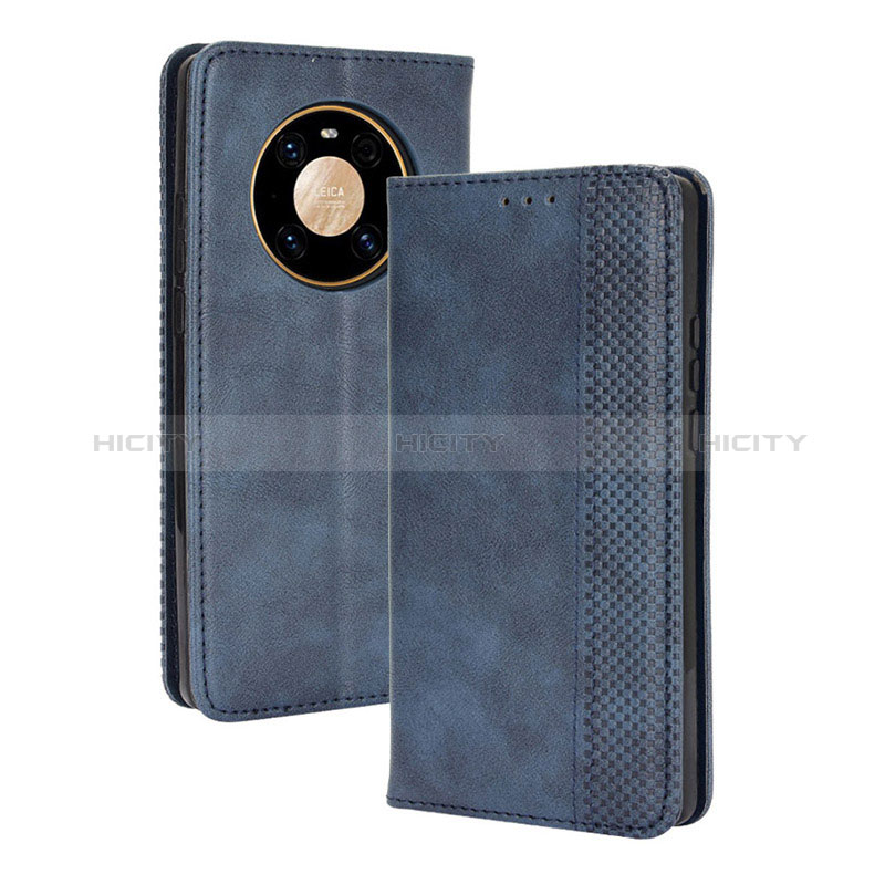 Custodia Portafoglio In Pelle Cover con Supporto BY4 per Huawei Mate 40 Pro Blu