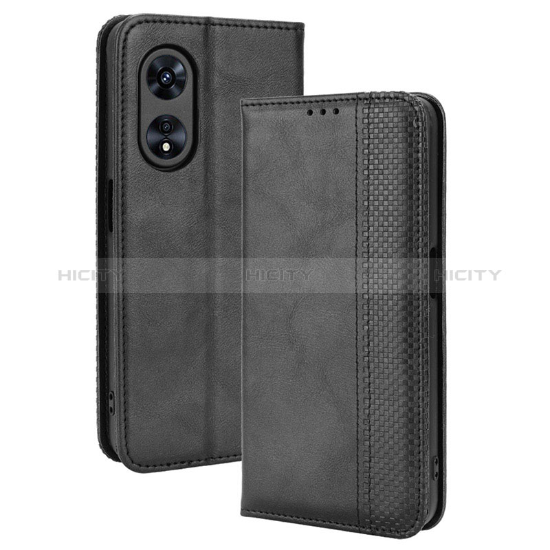 Custodia Portafoglio In Pelle Cover con Supporto BY4 per Oppo A97 5G Nero