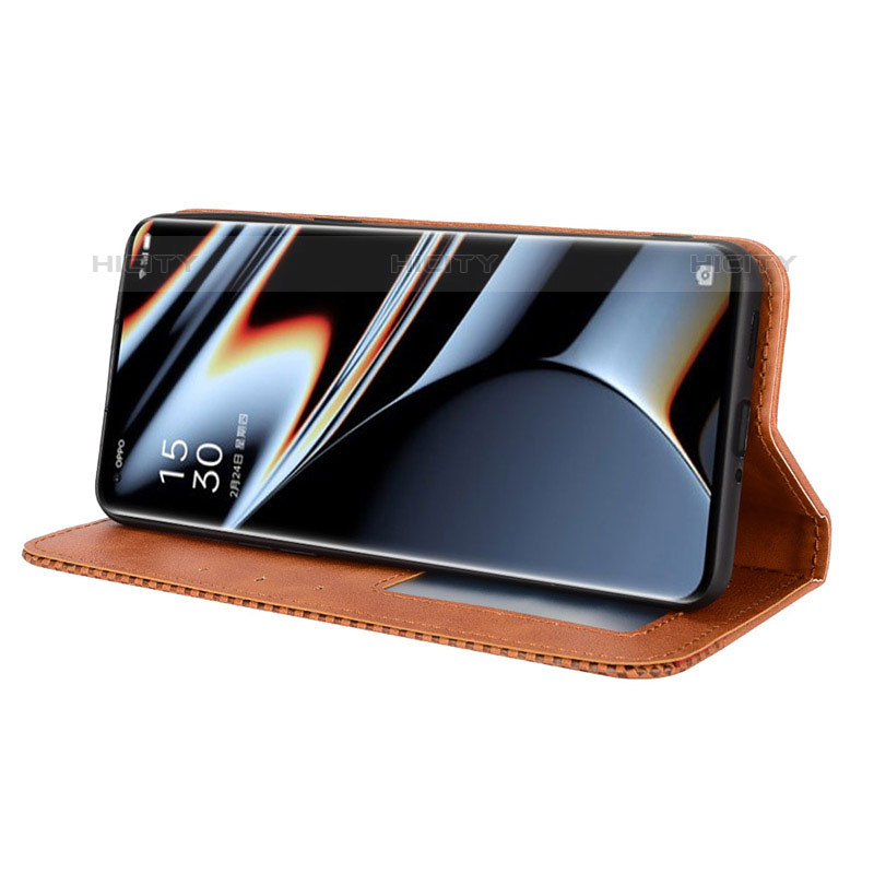 Custodia Portafoglio In Pelle Cover con Supporto BY4 per Oppo Find X5 Pro 5G