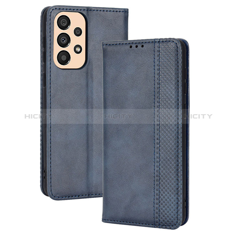 Custodia Portafoglio In Pelle Cover con Supporto BY4 per Samsung Galaxy A23 5G Blu