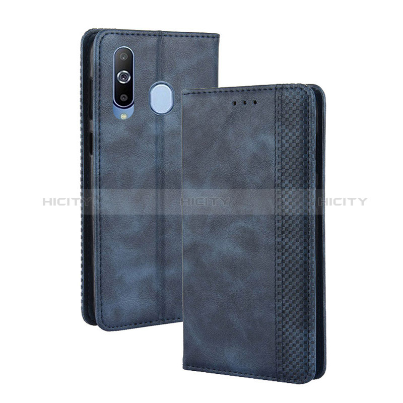 Custodia Portafoglio In Pelle Cover con Supporto BY4 per Samsung Galaxy A60 Blu