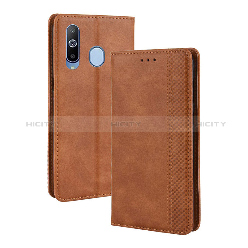 Custodia Portafoglio In Pelle Cover con Supporto BY4 per Samsung Galaxy A60 Marrone